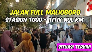 MALIOBORO MUSIM LIBURAN ANAK RAME JALAN SANTAI DARI STASIUN TUGU SAMPAI TITIK NOL KM YOGYAKARTA 