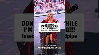 #TaylorSwift swallowed a bug during her Sunday #Eras show in #London but she handled it like a pro