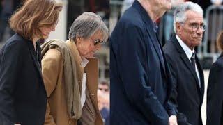 Jacques Dutronc et sa compagne Jean-Marie Périer famille et amis aux obsèques de Françoise Hardy