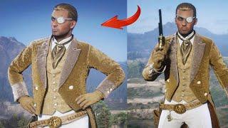  Red Dead Online outfit gold white creation  