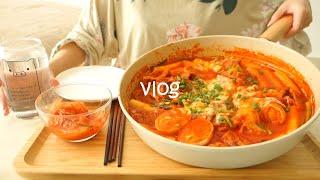 Vlog Cooking on weekend  Egg toast  Korean Spicy Rice cake  Tteokbokki  Dumplings