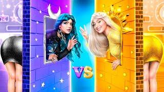 Day Girl vs Night Girl ONE COLORED HOUSE CHALLENGE