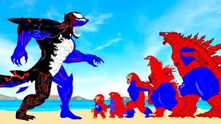 Rescue SPIDER GODZILLA & KONG Vs Evolution Of SHAKZILLA - VENOM  Who Will Win? Godzilla Cartoon