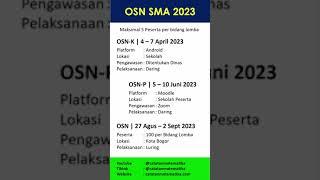 Informasi Jadwal OSN SMA 2023  Olimpiade Sains Nasional