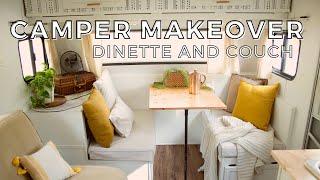 Camper Dinette Makeover and couch. and decorating.