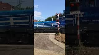 Železniční přejezd Luka nad Jihlavou - 30.6.2022  Czech railroad crossing M96 CLC #shorts #4