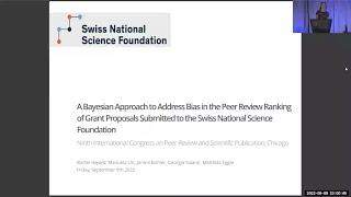 A Bayesian Approach to Reduce Bias in the Ranking of Peer-Reviewed Grant Proposals Submitted to SNSF