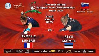 Day 7 Youth Its 9-ball at Dynamic Billard European Pool Championships Youth 2024.