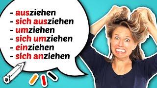 EXPLAINED sich ausziehen sich umziehen einziehen anziehen etc