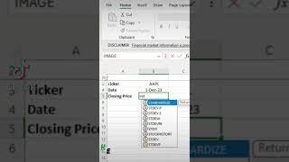 Get Stock Prices for a Specific Date and Ticker in Excel #shorts