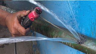 4 amazing tricks  Welding while draining water from the welding hole