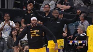 Colin Castleton makes LeBron and Anthony Davis jump out of their seats after murdering Bol Bol