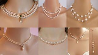 Simple & light weight Pearl necklace designsroyal pearl necklace set designs  latest pearl jewelry