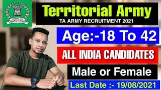 Territorial Army Recruitment 2021-Apply Online Officer Vacancy