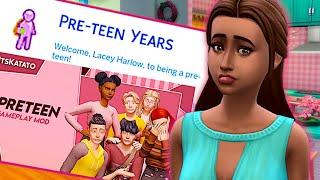 You can have the Pre-Teen life stage with this mod  Sims 4 Pre-teen mod