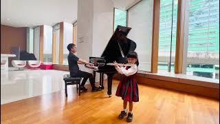 4 year old Ashley playing Lightly Row Flute