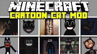 Minecraft NEW CARTOON CAT MOD  CARTOON CAT CARTOON DOG SMILE ROOM Minecraft Mods
