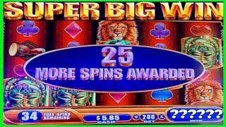 **SUPER BIG WINS** 25 MORE SPINS King of Africa WMS Slot Machine Bonus