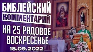 Библейский комментарий на 25 рядовое воскресенье 18.09.2022