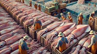 How Korean Fishermen Process Millions Of Squid Mackerel And Pollock In The Factory