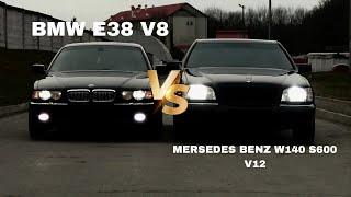 BMW E38 V8 VS MERCEDES BENZ W140 S600 V12 drag racing street