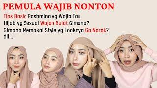 Tips & Tutorial Memakai Hijab Pashmina Pemula WAJIB nonton ll Wajah Bulat?