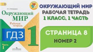 Окружающий мир. Рабочая тетрадь 1 класс 1 часть. ГДЗ стр. 8 №2