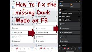 How to fix the missing Dark Mode option in Facebook