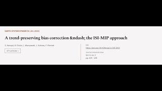 A trend-preserving bias correction &ndash the ISI-MIP approach  RTCL.TV