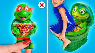 Ninja Turtles Are Parenting THEIR KIDS Crazy Parenting Hacks DIY Ideas in SEWERS by Woosh