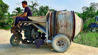 Fully restoration old concrete mixer  Restore concrete mixer engine  Repair old construction tools