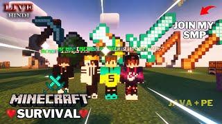 Minecraft Live  247 Minecraft Smp  Minecraft Live Hindi  Java + Pe