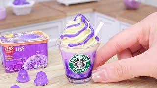 Must Try Miniature Starbucks Purple Frappuccino Idea  Tiny Starbucks Recipe by Miniature Cooking