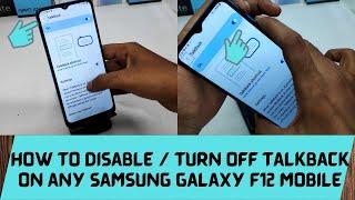 How to ONOFF Talk back in Samsung Galaxy F12 How to enable Talkback on SAMSUNG Galaxy F12