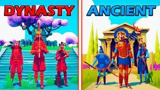 DYNASTY TEAM vs ANCIENT TEAM - Totally Accurate Battle Simulator  TABS