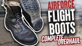 80s 90s Air Force Flight Boots Are Taken Completely Apart & Restored  Military Boot Restoration