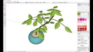 SketchUp Tutorial Making a simple 3D plant no plugins