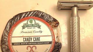 Aylesworth Apex Stainless Steel DE Razor Correction SorryStirling Candy Cane Shaving Soap