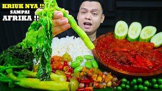 KRIUK NAGIH  MAKAN TUMIS BATANG PEPAYA DAUN PEPAYA + OSENG DAGING SAPI MERCON PEDAS 