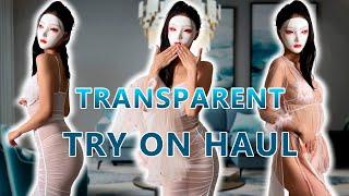 2024  Try On Haul  Transparent Dresses & Lingerie  No Bra  Asian Model  4K