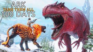 I Spent 100 Days Taming them ALL In Ark The Center Ark Survival Ascended