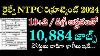 10884 పోస్టులతో RRB NTPC Notification విడుదల  RRB NTPC Notification 2024 in Telugu  NTPC Vacancies