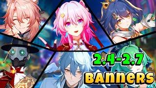 Updated Version 2.4 - 2.7 Upcoming Characters Banners Roadmap including Reruns  Honkai Star Rail