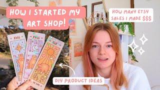 How I started my Etsy art shop on a budget  DIY products + how many sales I made the first year