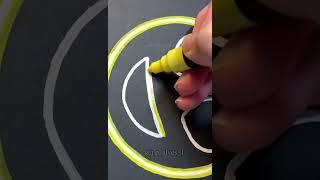 Drawing Emoji with Posca Markers Neon Effect #shorts