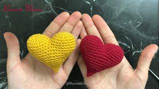 طريقة عمل قلب حب من الكروشيه Tığ işi kalp nasıl yapılır🫀how to make a heart from crochet ️