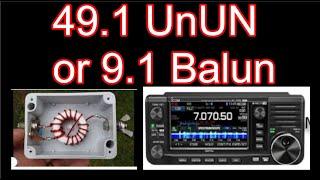 ICOM IC-705 Endfed Antenna Tests - Unun 49.1 - Balun 9.1 Comparison
