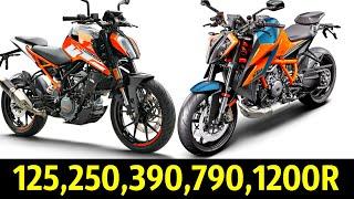  Вся Линейка KTM Duke - 125 200 250 390 690 790 990 1290 R 