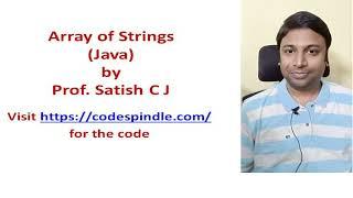 Array of Strings - Demo on Single Dimensional and Multidimensional array of Strings in Java
