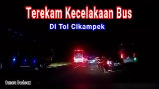 Detik - Detik Rekaman Kecelakaan Bus AKAP Di Tol Japek  Tol Jakarta - Cikampek
